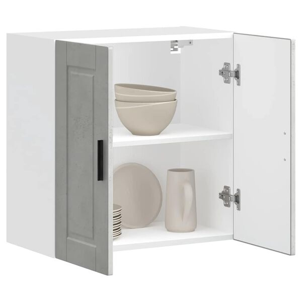 vidaXL Кухненски стенен шкаф Porto, бетонно сив, инженерно дърво