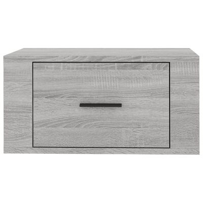 vidaXL Нощно шкафче за стенен монтаж, сив сонома, 50x36x25 см