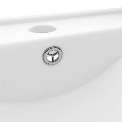 vidaXL Луксозна мивка с отвор за кран бял мат 60x46 см керамика