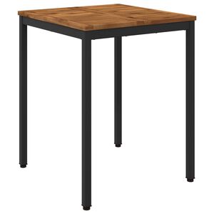 vidaXL Маса за вечеря в градината Естествено и черно 60 x 60,5 x 75 см