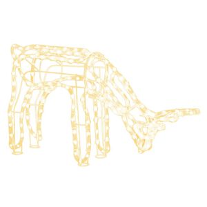 vidaXL Коледна фигура северен елен, топло бяло, 73x31x45 см