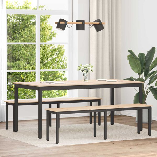 vidaXL Пейка Естествен 160 x 35 x 45 cm Солидно борово дърво