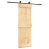 vidaXL Преплъзваща се врата Естествено и черно 70 x 210 cm
