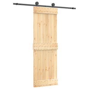 vidaXL Преплъзваща се врата Естествено и черно 70 x 210 cm