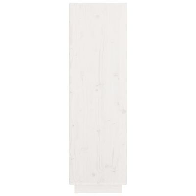 vidaXL Висок шкаф, бял, 74x35x117 см, борово дърво масив