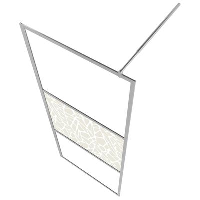 vidaXL Стена за душ, ESG стъкло с дизайн на камъни, 100x195 см