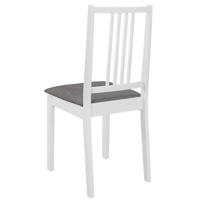 vidaXL Трапезни столове с тапицерия, 2 бр, бели, масивна дървесина
