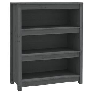 vidaXL Библиотека, сива, 80x35x97 см, бор масив