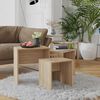 vidaXL Стифиращи кафе маси, 3 бр, сонома дъб, инженерно дърво
