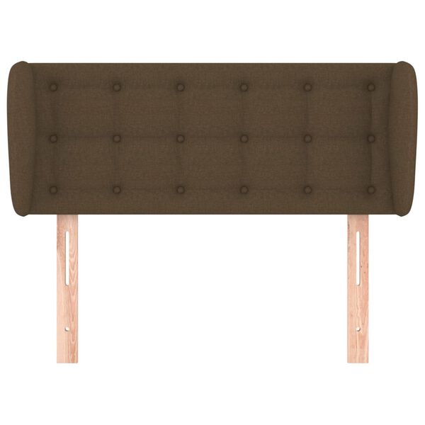 vidaXL Горна табла за легло с уши, тъмнокафява, 103x23x78/88 см, плат