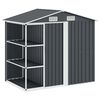 vidaXL Дворна барака с рафт антрацит 205x130x183 см желязо