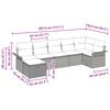 vidaXL Градински Софа Комплект 7 pcs Светлосиво полиратан