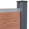 vidaXL Комплект ограден панел, кафяв, 699x186 см, WPC