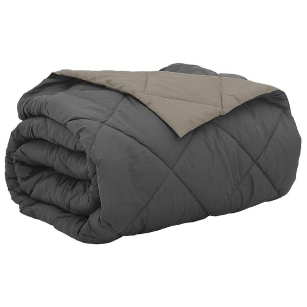 vidaXL Летен юрган Светло сиво и антрацит 220 x 200 см Микрофибър