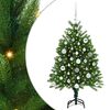 vidaXL Коледно дърво с 150 LED светодиода с поставка Зелен 120 cm ПЕ