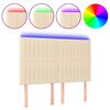 vidaXL LED горна табла за легло, кремава, 144x5x118/128 см, плат