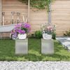 vidaXL Стойка за растения 2 pcs Сребрист 24 x 24 x 35 см