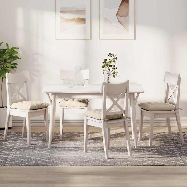 vidaXL Възглавници за седалки 4 pcs Бежово 40 x 40 x 6 cm Микрофибър