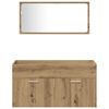vidaXL Комплект мебели за баня от 3 части Дъб артизан инженерно дърво