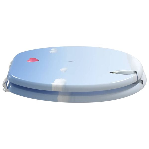 vidaXL Тоалетна седалка Синьо 44 x 38 см ПДЧ