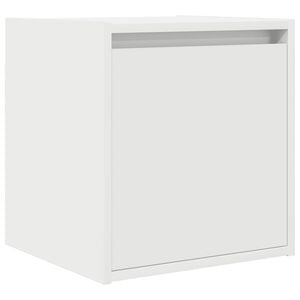 vidaXL Нощно шкафче за стенен монтаж, бяло, 38x34x40 см
