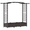 vidaXL Повдигнато легло с решетка и покривка Кафяво 169 x 40 x 125 см