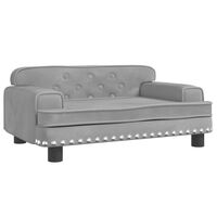 vidaXL Детски диван, светлосив, 70x45x30 см, кадифе
