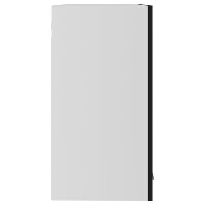 vidaXL Висящ стъклен шкаф, черен, 60x31x60 см, ПДЧ