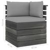 vidaXL Градински палетен лаундж комплект 6 части възглавници бор масив