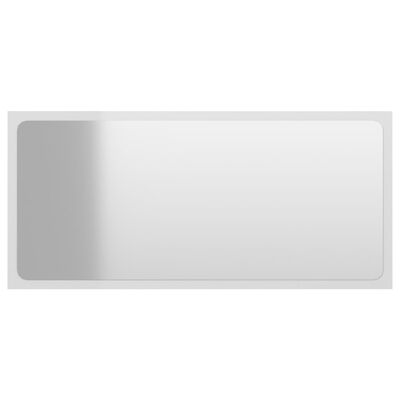 vidaXL Огледало за баня, бял гланц, 80x1,5x37 см, ПДЧ