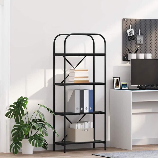 vidaXL Рафт за книги Черния дъб 60 x 30 x 146 см Инженерно дърво