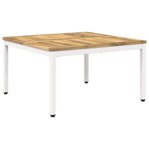 vidaXL Масичка за кафе Бяло 80 x 80,5 x 45 см Солидно акациево дърво