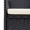 vidaXL Градински трапезен комплект възглавници 9 части полиратан черен