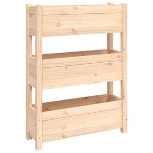 vidaXL Плантер, 77x25x104,5 см, борово дърво масив