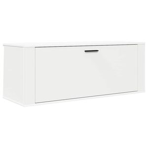 vidaXL Стенен шкаф за обувки, бял, 100x35x38 см, инженерно дърво