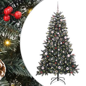 vidaXL С изкуствено коледно дърво с 150 LED светодиода Зелен 150 cm