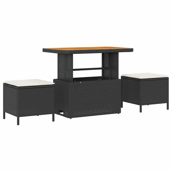 vidaXL Градински Софа Комплект 8 pcs Черно полиратан