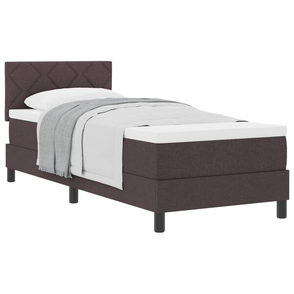 vidaXL Легло с пружинирана основа Тъмен кафяв 80 x 200 cm текстил