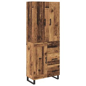 vidaXL Висок шкаф 2 бр. Старо дърво 69,5 x 34 x 180 см