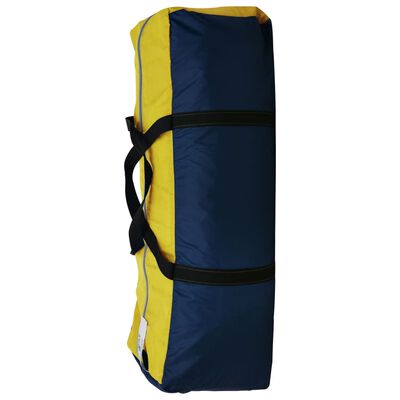 vidaXL Къмпинг палатка, текстил, 9-местна, синьо и жълто
