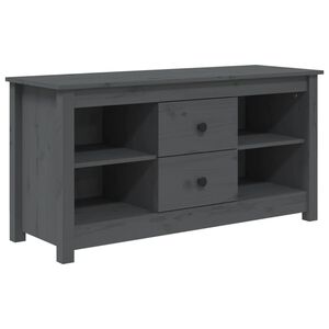 vidaXL ТВ шкаф, сив, 103x36,5x52 см, бор масив