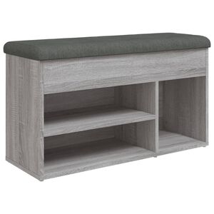 vidaXL Пейка за обувки, сив сонома, 82x32x45,5 см, инженерно дърво