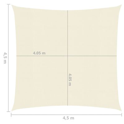 vidaXL Платно-сенник, 160 г/м², кремаво, 4,5x4,5 м, HDPE