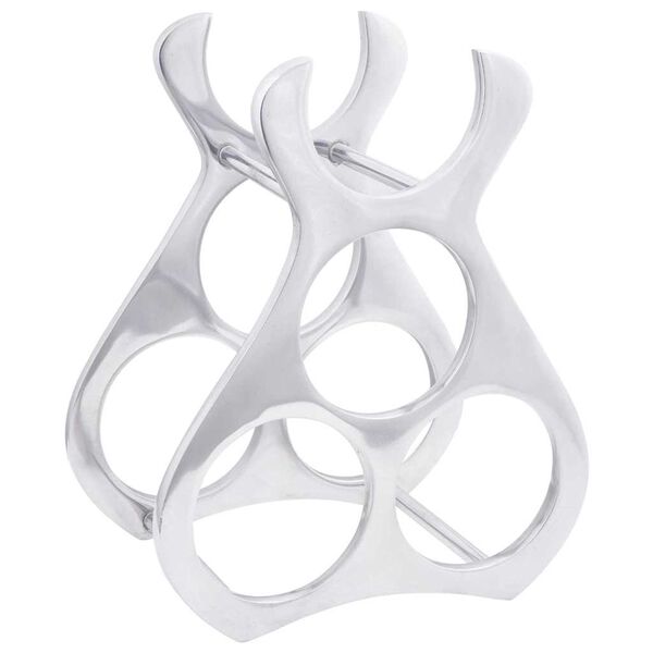 vidaXL Винен рафт Сребрист 23 x 14 x 28 см Алуминий