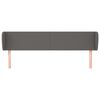 vidaXL Горна табла с уши, сива, 203x23x78/88 см, изкуствена кожа