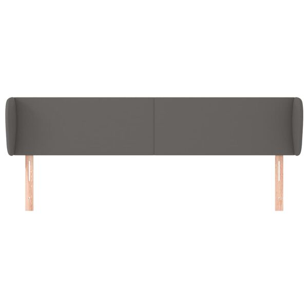 vidaXL Горна табла с уши, сива, 203x23x78/88 см, изкуствена кожа