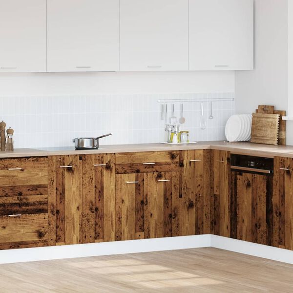 vidaXL Шкаф с чекмеджета "Lyon", старо дърво, 60x46x81,5 см, инженерно дърво