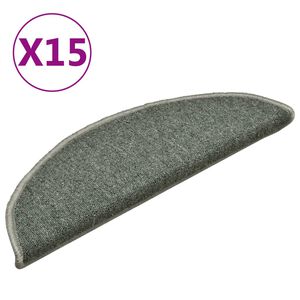 vidaXL Изтривалки за стълби, 15 бр., 56x17x3 см, тъмнозелени, полукръгли