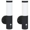 vidaXL Външна стенна лампа 2 pcs Черно 15 x 7,5 x 33 см
