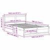 vidaXL Рамка за легло Естествен 140 x 190 cm Солидно борово дърво